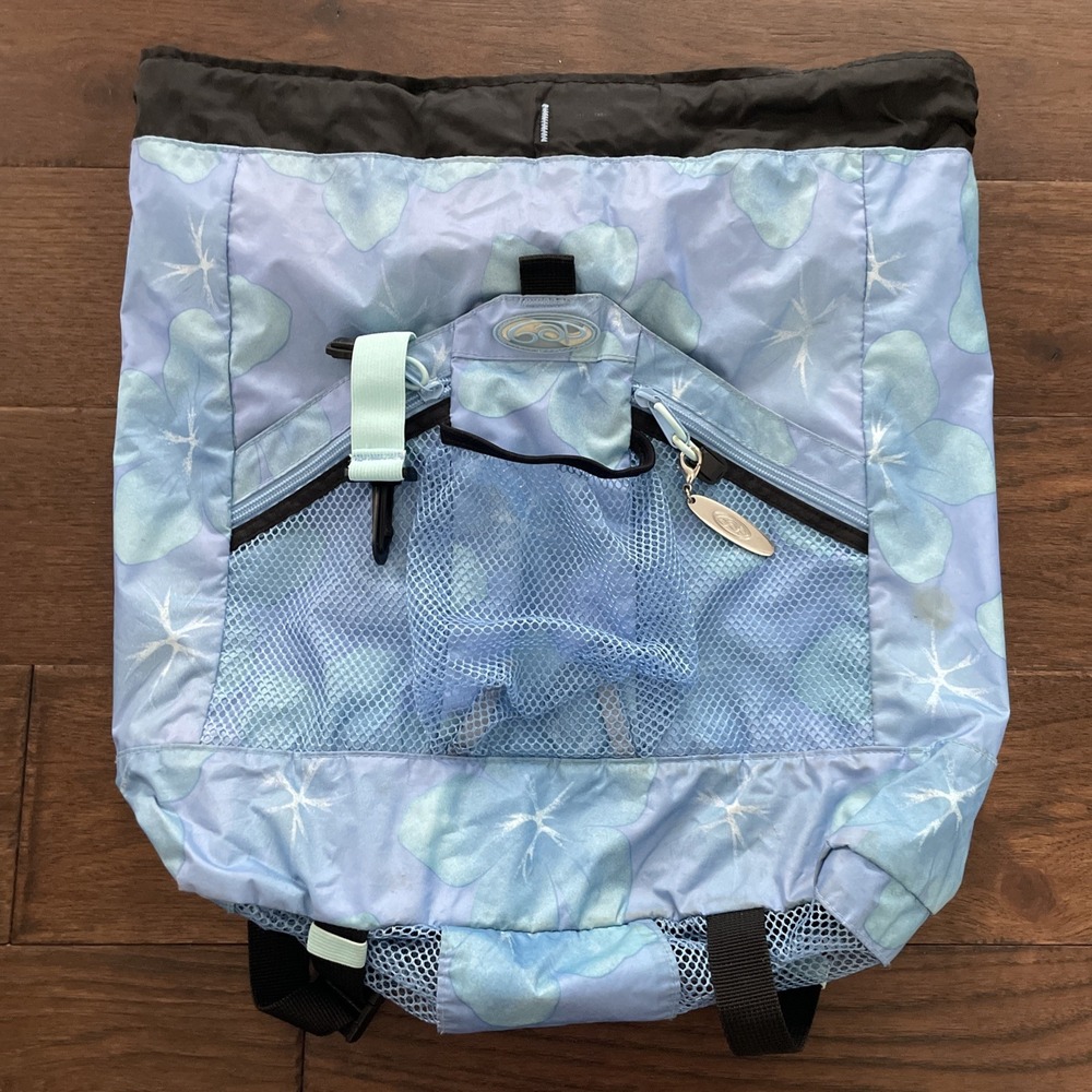 GAP Y2K Beach Surf Mesh Bottom Backpack Wet Bag Blue‎ Floral